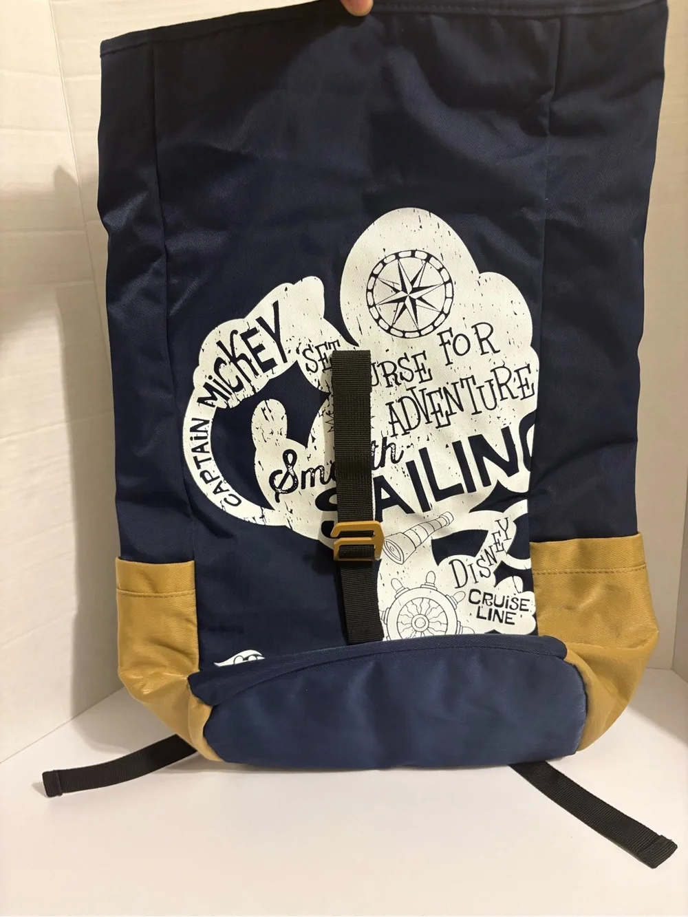 Disney Cruise Line Captain Mickey Smooth Sailing Roll-Top Padded Backpack Blue
